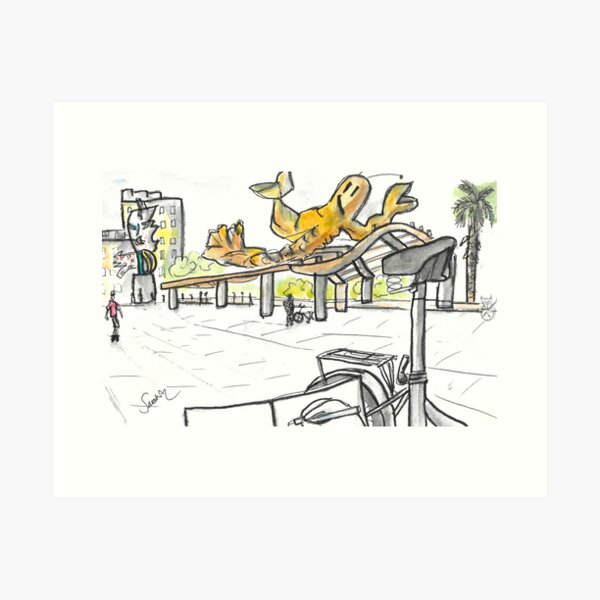 Port Vell - Barcelona - www.cycleyourheartout.com Art Print