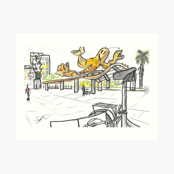 Port Vell - Barcelona - www.cycleyourheartout.com Art Print