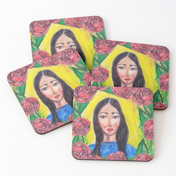 Item preview, A PORTRAIT OF A WOMAN WITH A YELLOW BACKGROUND designed and sold by IvanaKada.