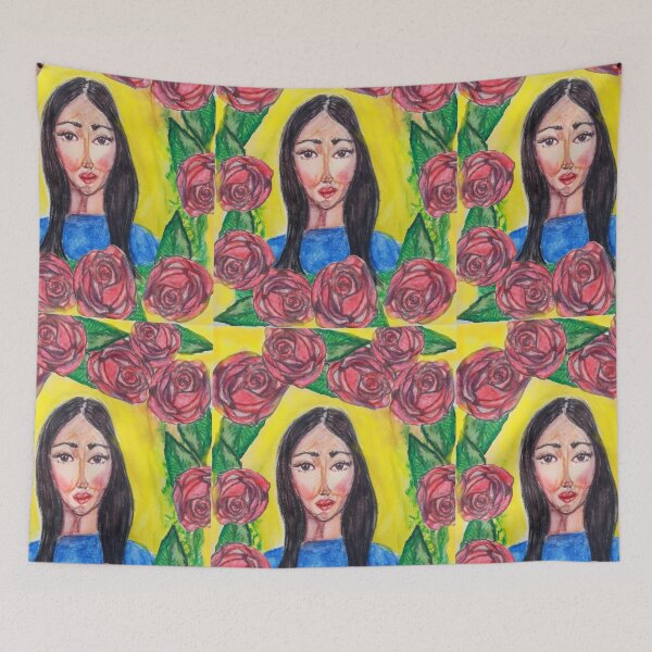 Item preview, A PORTRAIT OF A WOMAN WITH A YELLOW BACKGROUND designed and sold by IvanaKada.
