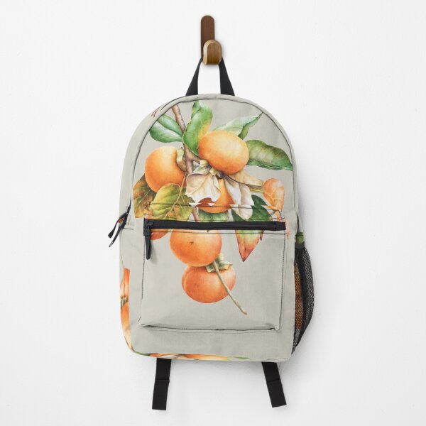 Item preview, Persimmon branch with fruits on dark beige background designed and sold by Lyubava.