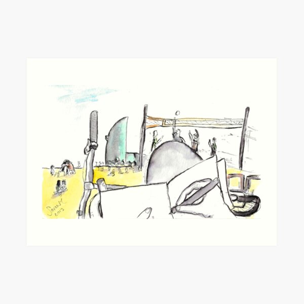 Volleyball at Barceloneta, Barcelona - www.cycleyourheartout.com Art Print