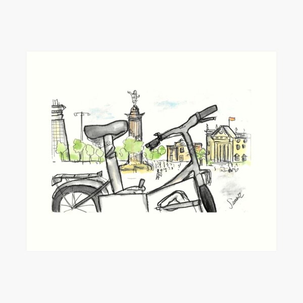 Columbus Monument, Barcelona - www.cycleyourheartout.com Art Print