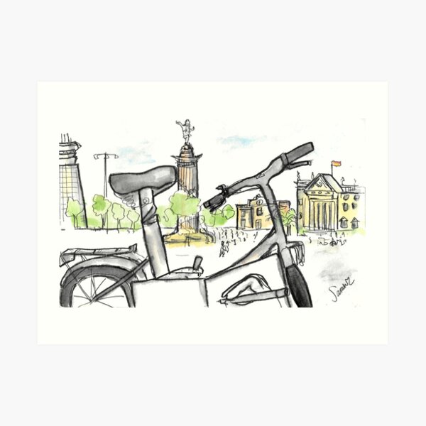 Columbus Monument, Barcelona - www.cycleyourheartout.com Art Print