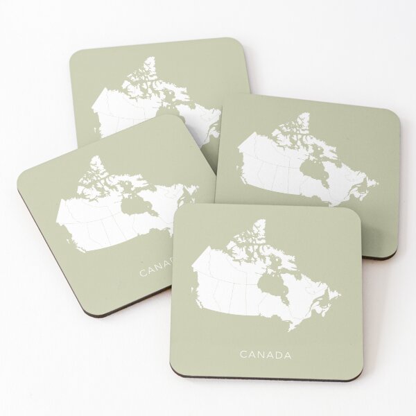 Item preview, Minimal Green and White Map of Canada designed and sold by By-Danni-Marie.