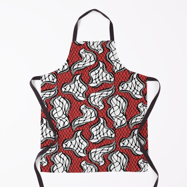 Item preview, Doily abstract black line on red background designed and sold by NymphWareroom.