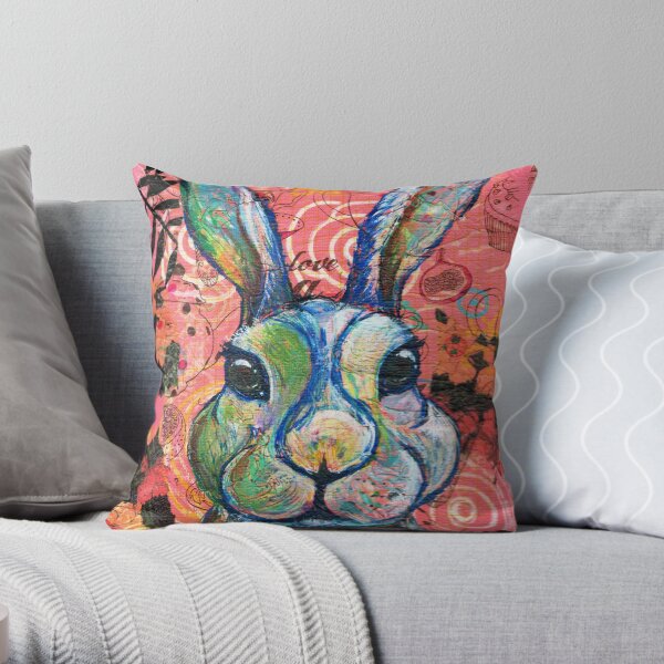 Bunny from Wonderland Throw Pillow