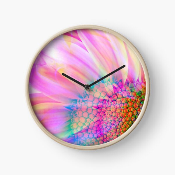 Neon Daisy Clock