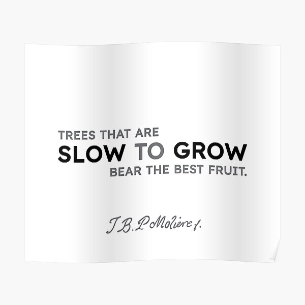 Moliere quotes - Trees that are slow to grow bear the best fruit. Poster