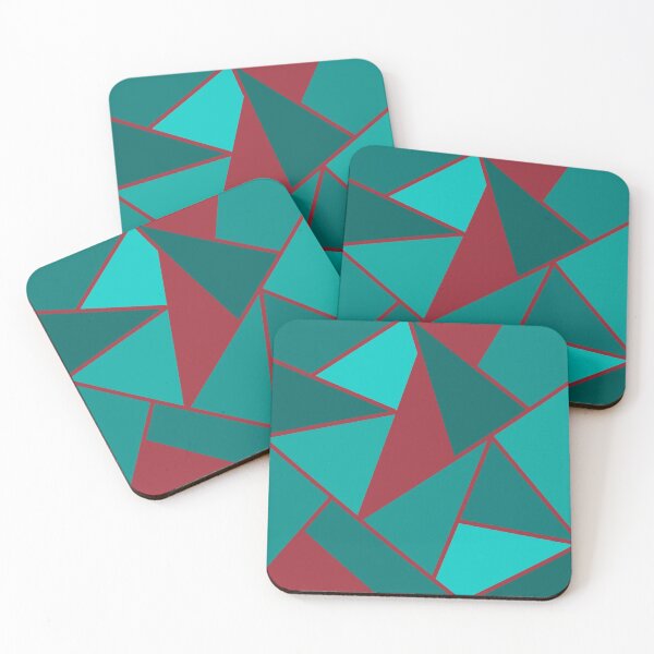 Item preview, Teal and Red Geometric Pattern  designed and sold by IslandDrip.