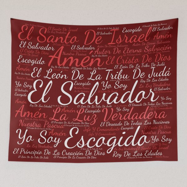 Item preview, Names Jesus 1 Spanish Scripture Art Horizontal Burgundy designed and sold by NombresDeJesus.