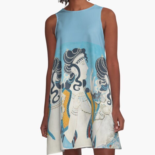 Item preview, Minoan Fresco Ladies in Blue Knossos designed and sold by ClassicalGreece.