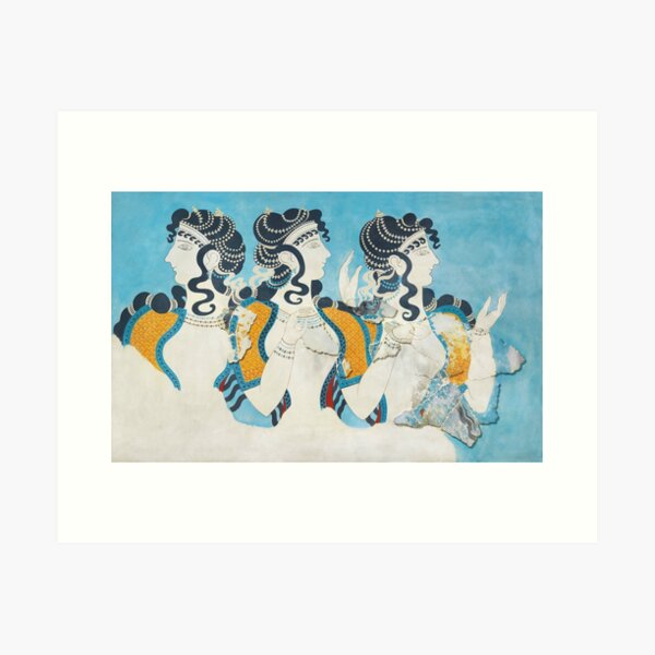 Item preview, Minoan Fresco Ladies in Blue Knossos designed and sold by ClassicalGreece.