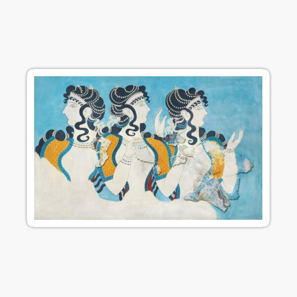 Item preview, Minoan Fresco Ladies in Blue Knossos designed and sold by ClassicalGreece.