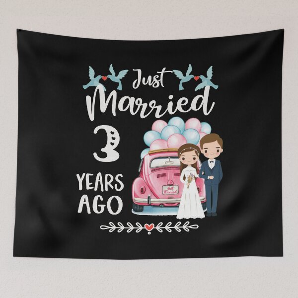 Item preview, Just Married 3 Years Ago designed and sold by ErnestRGamache.