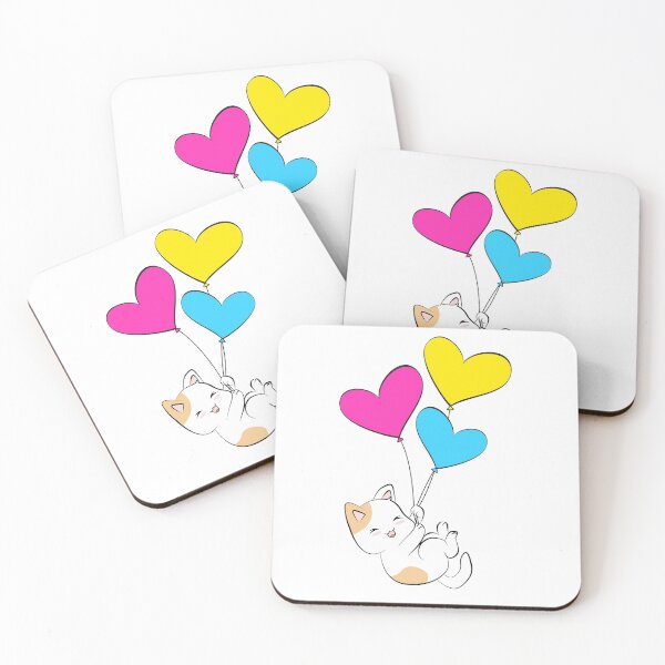 Item preview, Subtle Pansexual Pride Cat Balloons designed and sold by meicha.