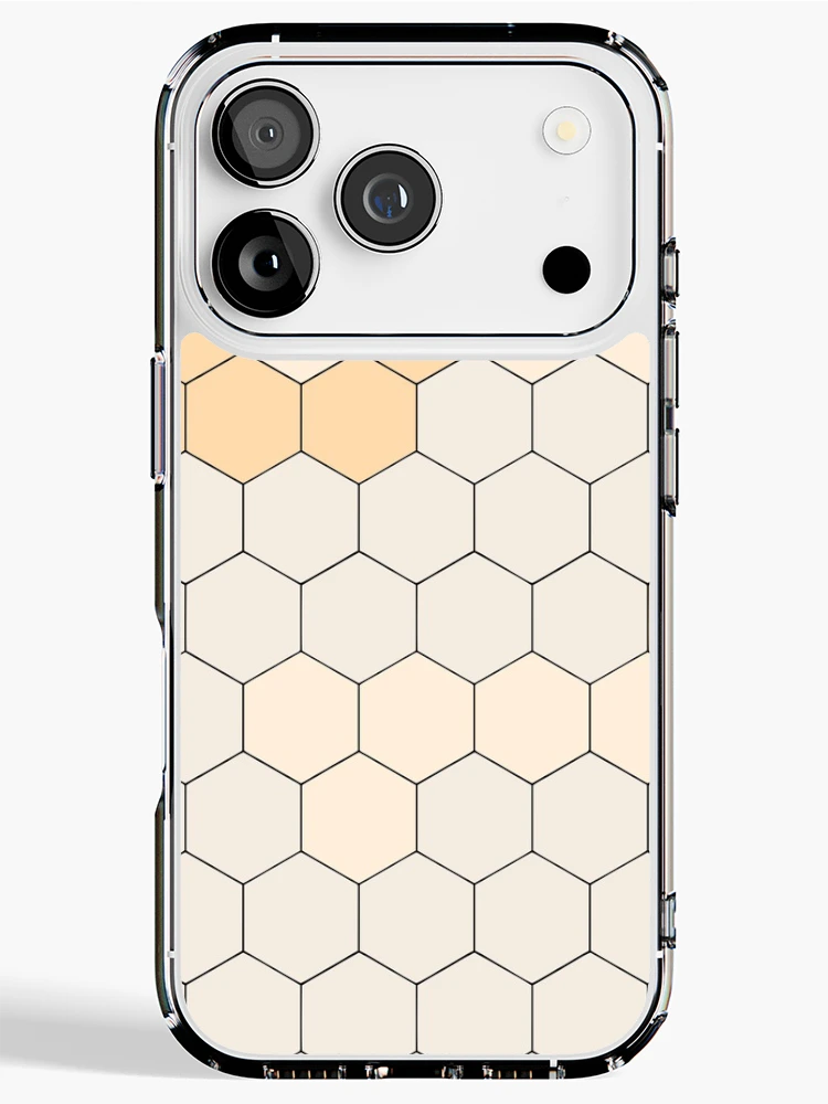 Thumbnail 1 of 5, iPhone Case, Hexagonal Cream Color Pattern designed and sold by MagicSpread.