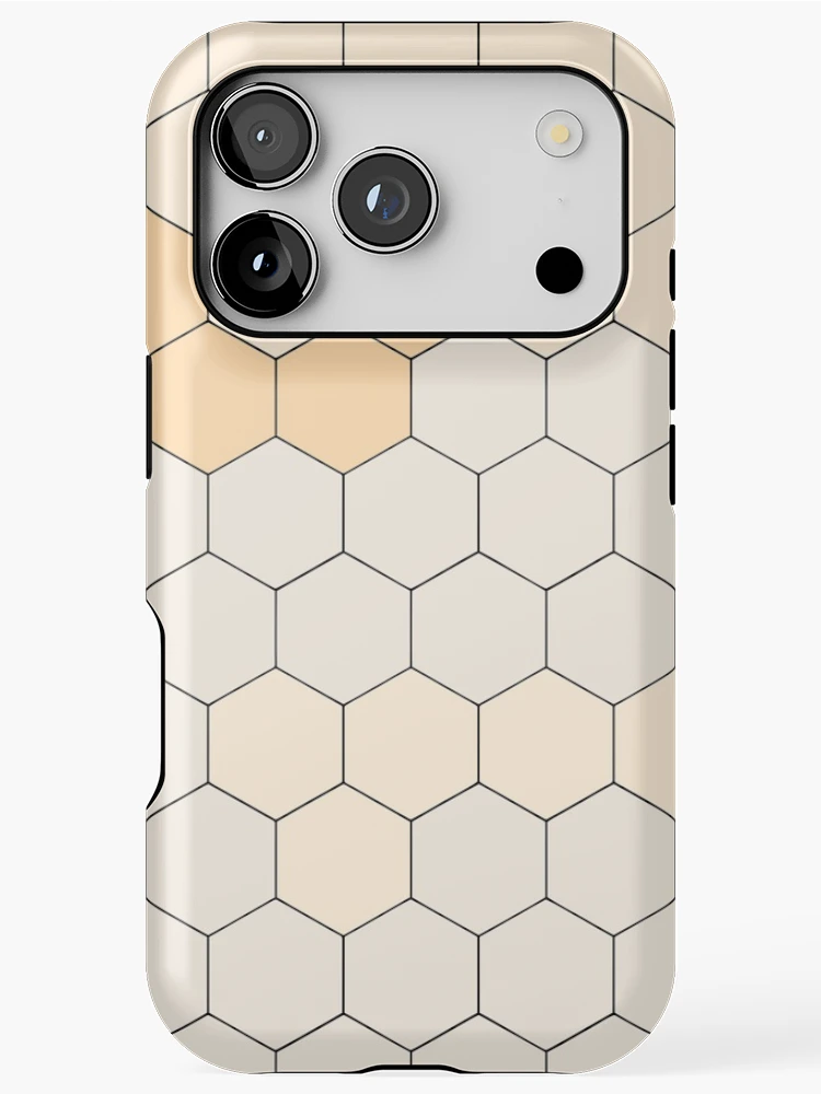 Thumbnail 1 of 4, iPhone Case, Hexagonal Cream Color Pattern designed and sold by MagicSpread.