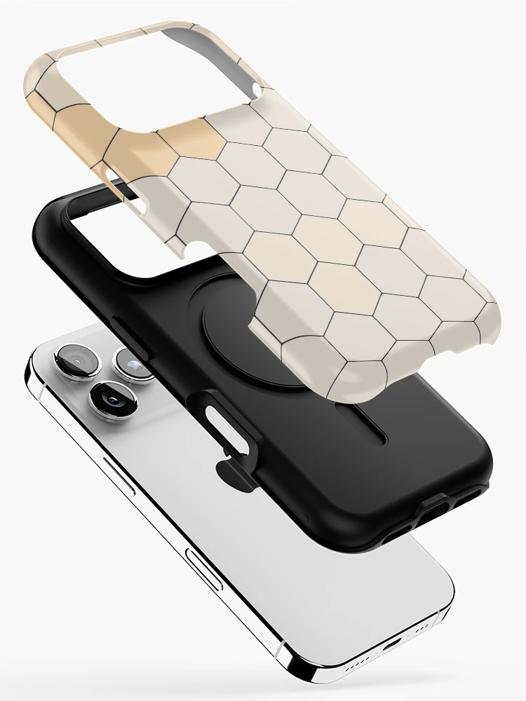 Thumbnail 2 of 4, iPhone Case, Hexagonal Cream Color Pattern designed and sold by MagicSpread.
