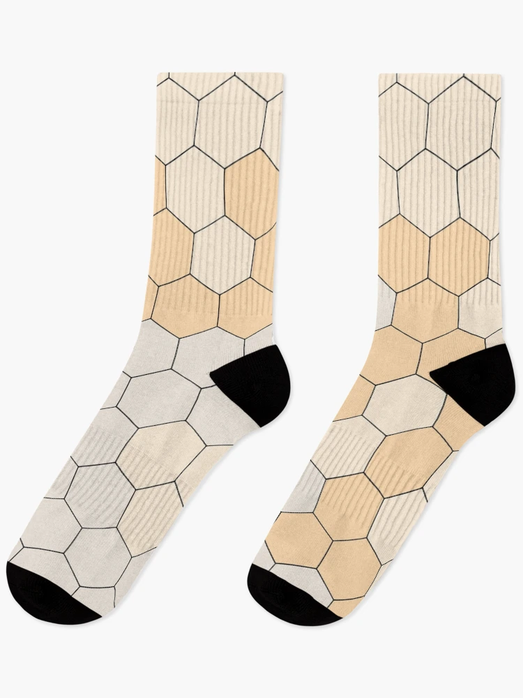 Thumbnail 1 of 5, Socks, Hexagonal Cream Color Pattern designed and sold by MagicSpread.