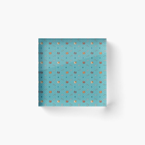 Item preview, Cute Cat Pattern in Blue designed and sold by ArtofJoeyEllson.