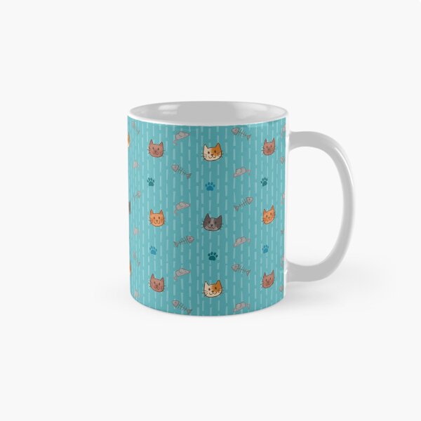 Item preview, Cute Cat Pattern in Blue designed and sold by ArtofJoeyEllson.