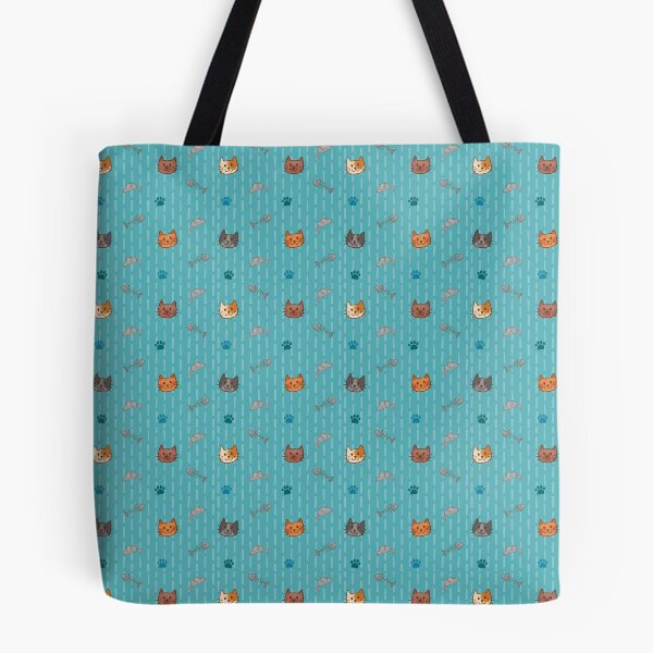 Item preview, Cute Cat Pattern in Blue designed and sold by ArtofJoeyEllson.