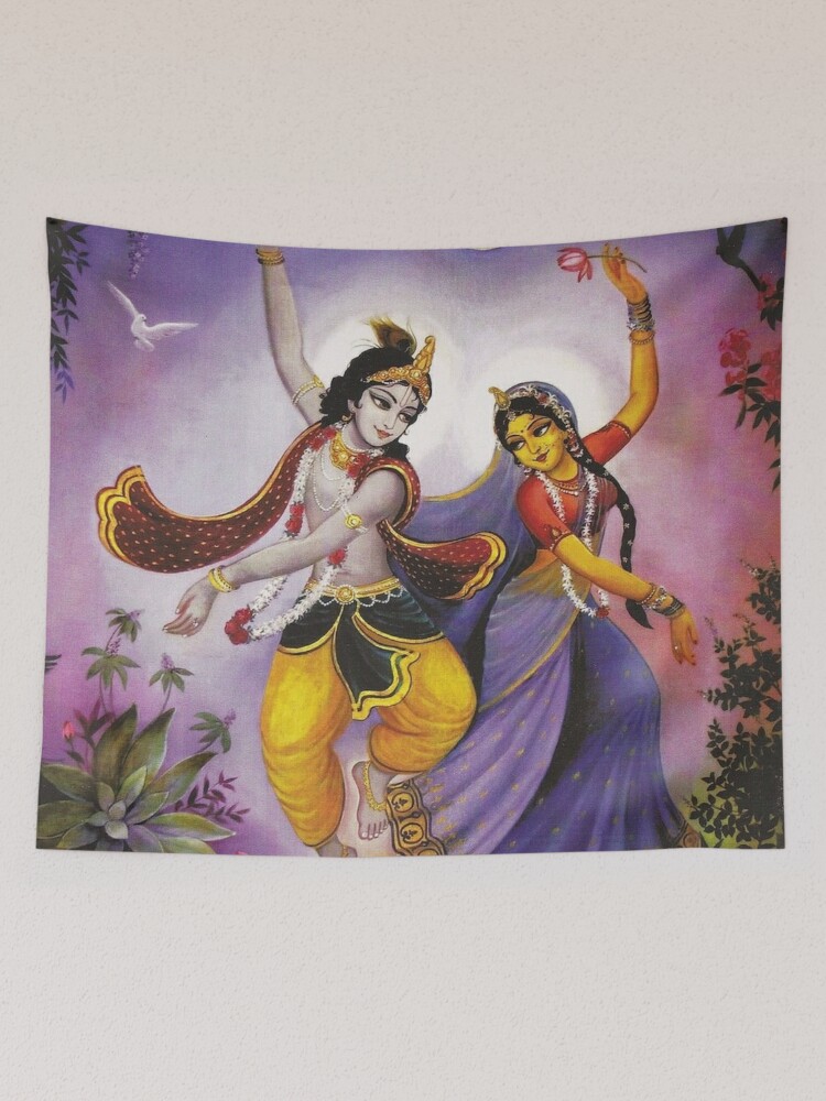 Indian Wall Hanging Mandala Tapestry Lord hare Krishna Poster