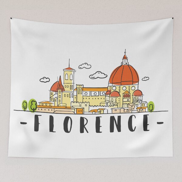 Item preview, Florence Italy Skyline Hand Drawn designed and sold by RajaGraphica.