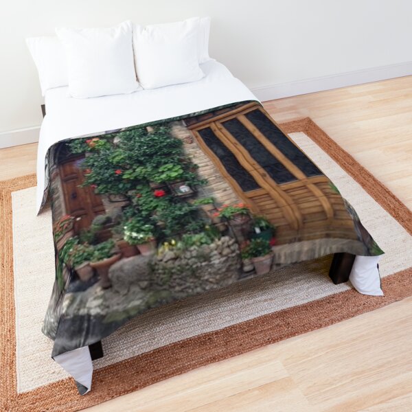 Item preview, Doorway on Italian Street with flowering vines designed and sold by kashouppe1.