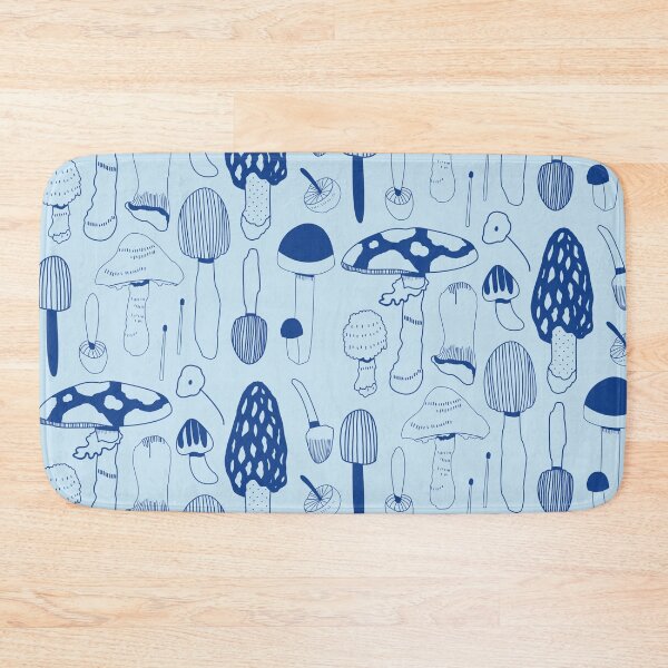 Item preview, Assorted Mushrooms - Blue Mushroom Pattern designed and sold by TheRainbowRoom.