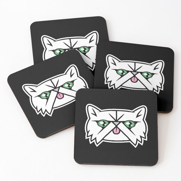 Item preview, Smooshed Face White Persian Kitty cat with green eyes designed and sold by blueveins.