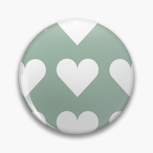 Item preview, Large WHITE & MUTED GREEN LOVE HEARTS designed and sold by RachelMacht.