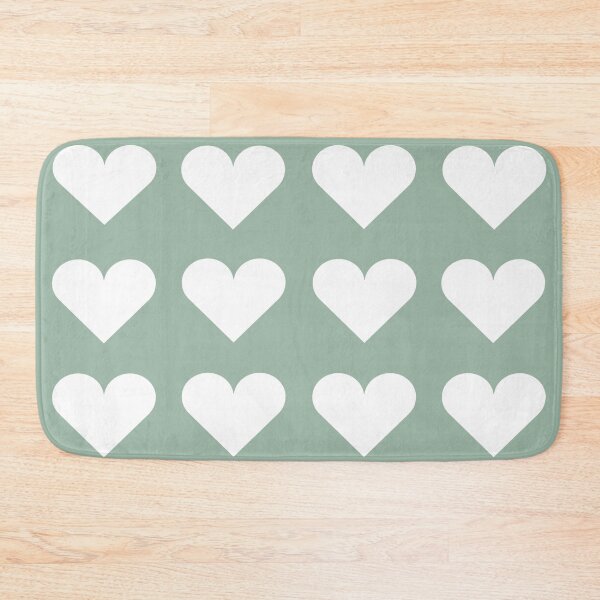Item preview, Large WHITE & MUTED GREEN LOVE HEARTS designed and sold by RachelMacht.