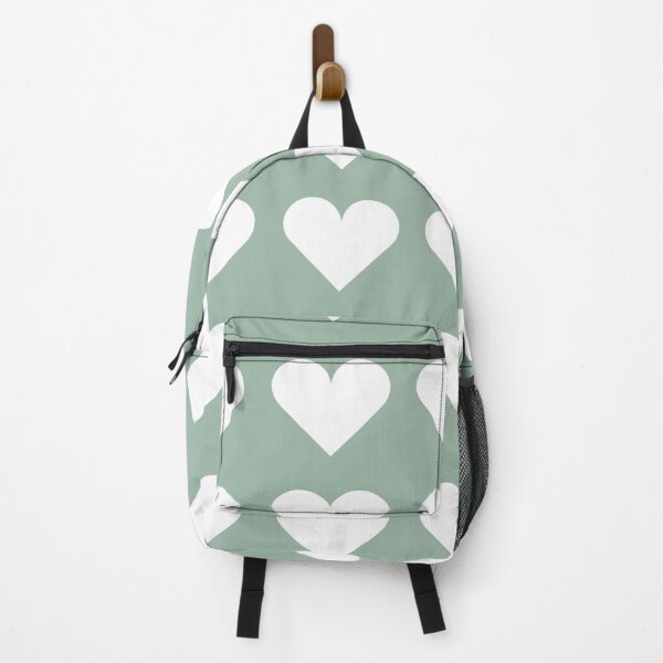 Item preview, Large WHITE & MUTED GREEN LOVE HEARTS designed and sold by RachelMacht.
