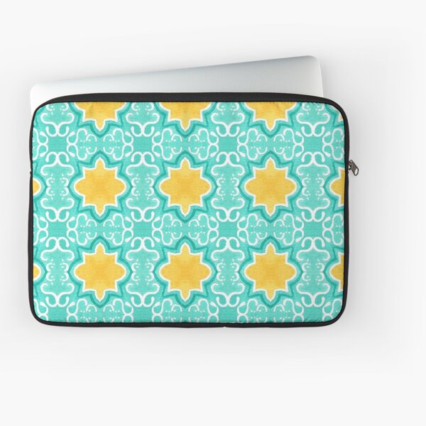 Yellow Venetian Tile Pattern Laptop Sleeve