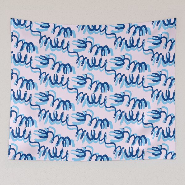Item preview, Abstract lines : blue and pink designed and sold by wiwiart.
