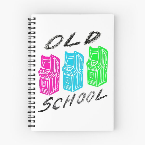 Item preview, Old School (magenta, cyan, green) - original linocut design and print with pencil designed and sold by PixelPalmer.