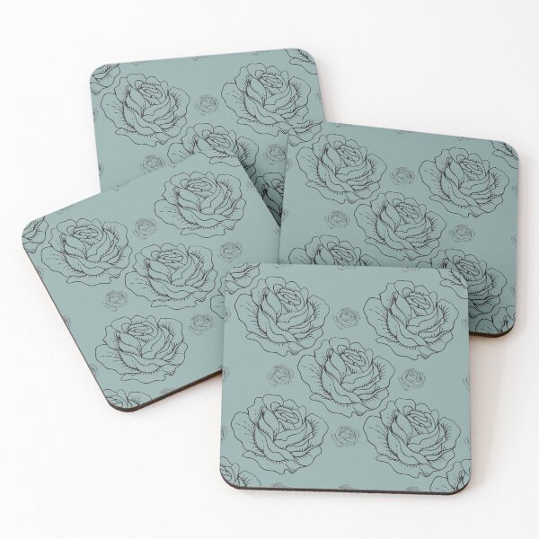 Item preview, Rose flowers monochrome pattern designed and sold by fairytaleprints.