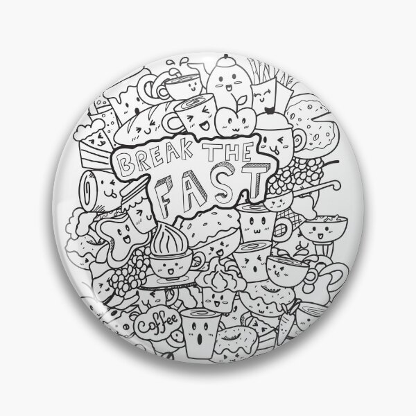 Item preview, Breakfast coffee doodle art designed and sold by Canvasnumber24.