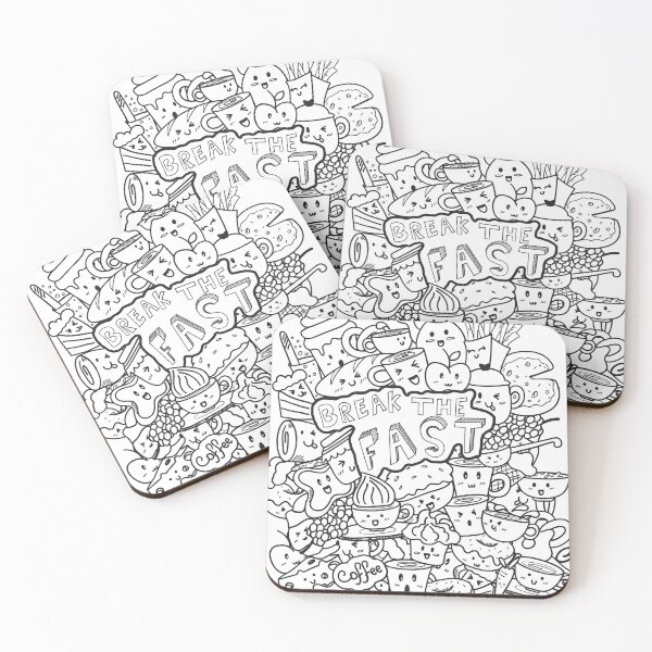 Item preview, Breakfast coffee doodle art designed and sold by Canvasnumber24.
