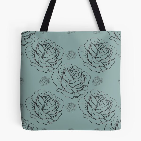 Item preview, Rose flowers monochrome pattern designed and sold by fairytaleprints.