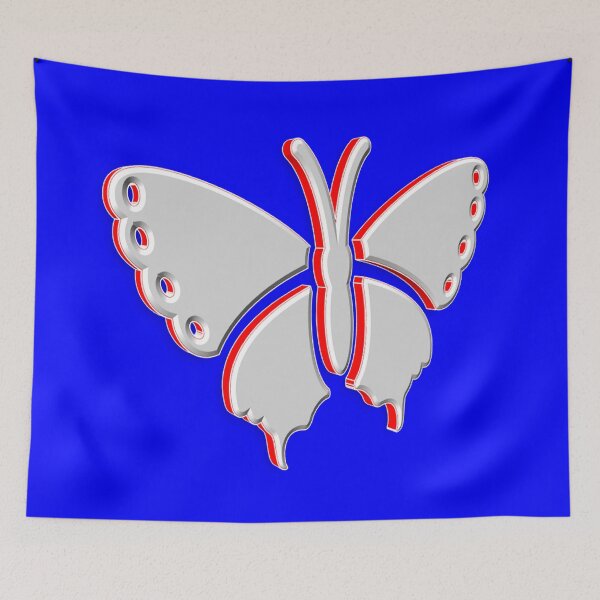 Item preview, Butterfly 3D ~ Blue, White & Red designed and sold by Boakes-Digital.