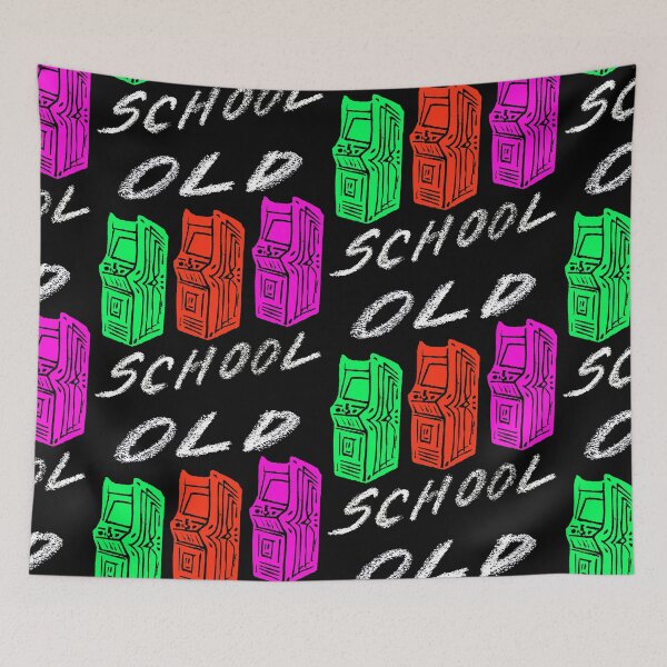 Item preview, Old School (for dark background) - original linocut design and print with pencil designed and sold by PixelPalmer.
