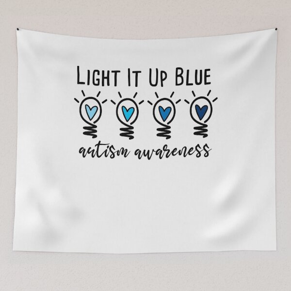 Item preview, Light It Up Blue Autism Awareness Blue Hearts Color Spectrum designed and sold by Rabbitti.