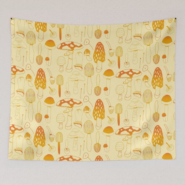 Item preview, Assorted Mushrooms - Orange and Yellow Mushroom Pattern designed and sold by TheRainbowRoom.