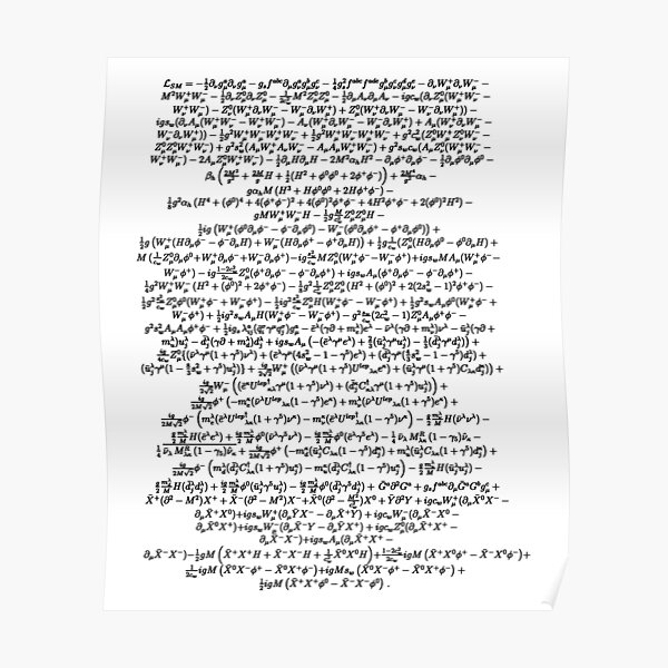 Theoretical Physics Equations - Standard Model Lagrangian Particle Physics Poster