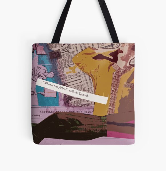 Fine Fellow - original mixed media collage All Over Print Tote Bag