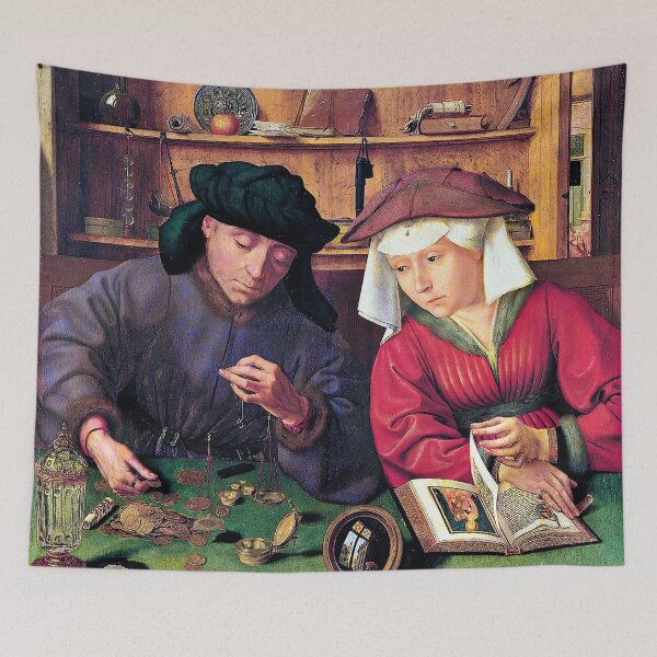 Item preview, The Moneylender and his Wife - Quentin Matsys designed and sold by brushandframes.
