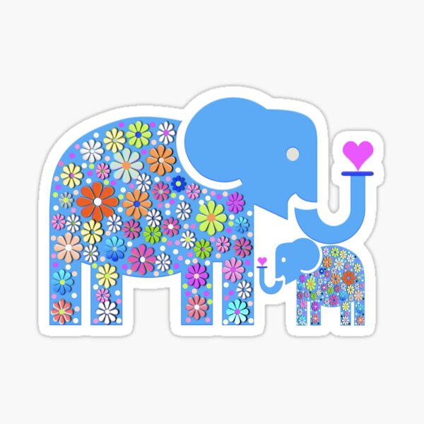 Mum & Baby Elephant Sticker